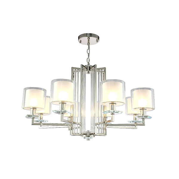 Подвесная люстра Crystal Lux Nicolas SP-PL8 Nickel/White