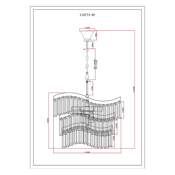 Подвесная люстра Moderli Wave V10773-8P