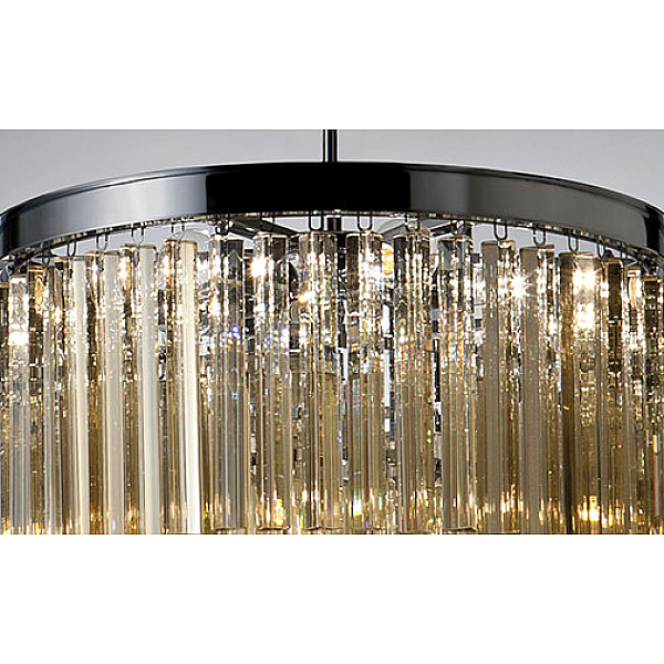 Подвесная люстра Delight Collection 1920s Odeon KR0387P-10B chrome/amber