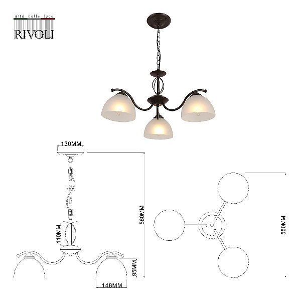 Подвесная люстра Rivoli Jackeline 9141-303 Б0054755