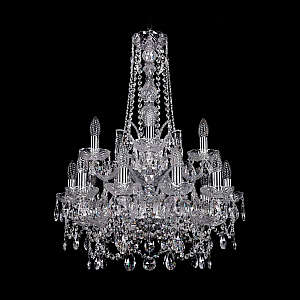 Подвесная люстра Bohemia Ivele Crystal 1411/10+5/195/h-77/2d Ni