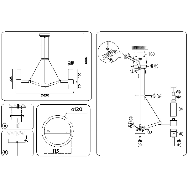 Подвесная люстра Ambrella light High Light LH55114