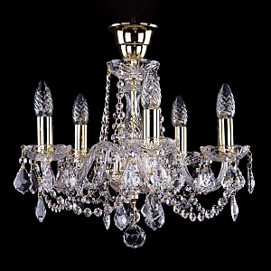 Подвесная люстра Bohemia Ivele Crystal 1402/5/141 G Leafs tube