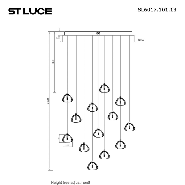 Подвесная светодиодная люстра ST Luce Waterfall SL6017.101.13