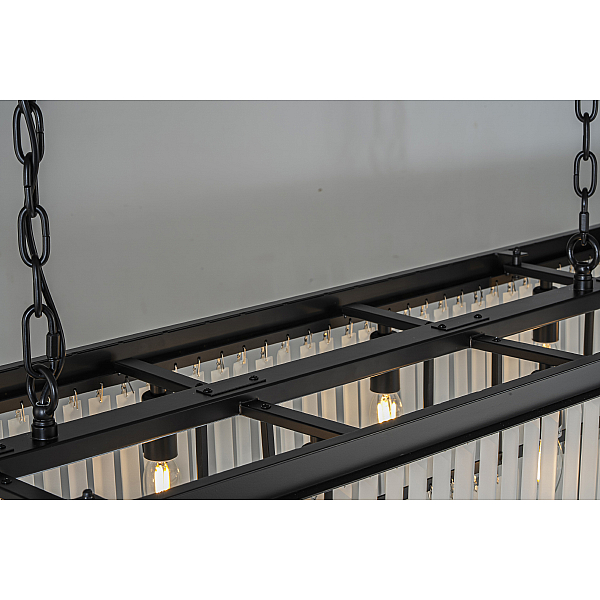 Подвесная люстра Delight Collection 1920s Odeon KR0387P-12C/P black/frost