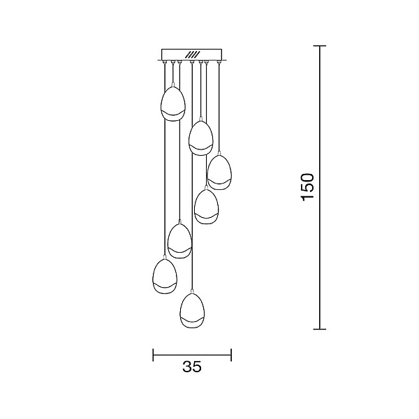 Подвесная люстра DeLight Collection Terrene MD13003023-7A chrome