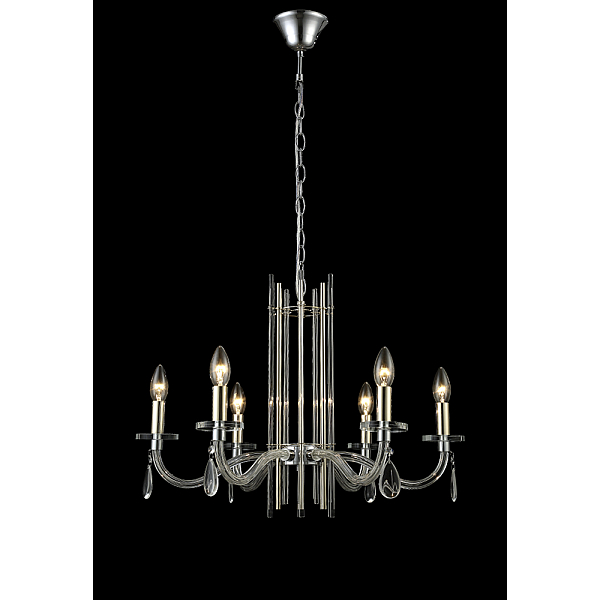 Подвесная люстра Crystal Lux AURELIO SP6 GOLD+CHROME/TRANSPARENT