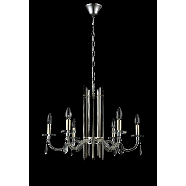 Подвесная люстра Crystal Lux AURELIO SP6 GOLD+CHROME/TRANSPARENT