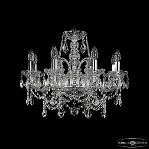 Подвесная люстра Bohemia Ivele Crystal 1411/8/195 Ni Leafs