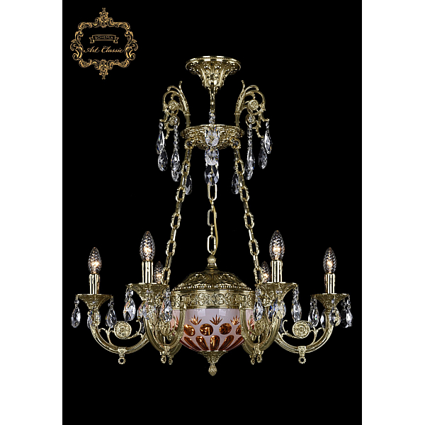 Подвесная люстра Art Classic 31.44.6.KR175SP.250IT.G.Sp.Amber.White.1E