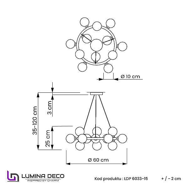 Подвесной светильник Lumina Deco Marsiada LDP 6033-25 FGD
