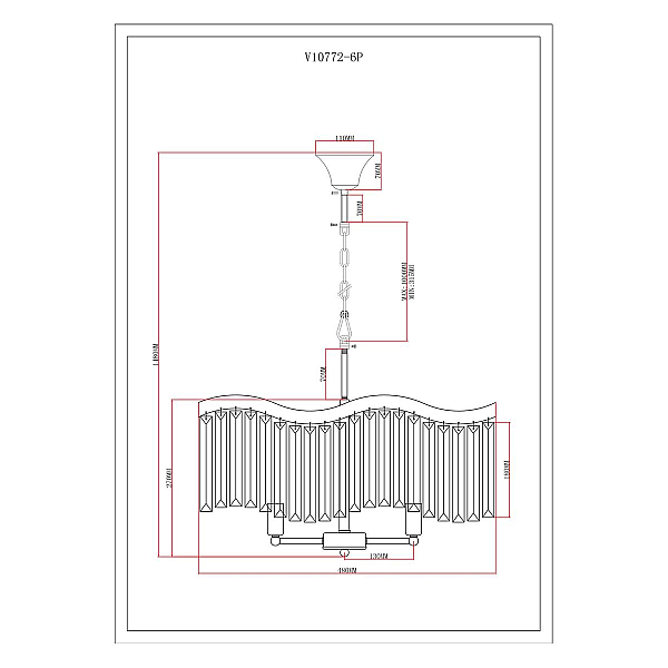 Подвесная люстра Moderli Wave V10772-6P