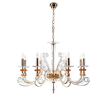Подвесная люстра Crystal lux CATARINA SP8 V2 GOLD/TRANSPARENT-COGNAC