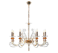 Подвесная люстра Crystal lux CATARINA SP8 V2 GOLD/TRANSPARENT-COGNAC