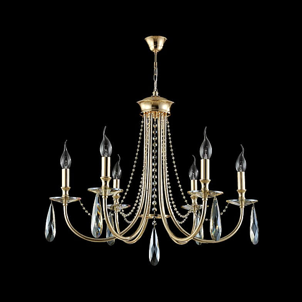 Подвесная люстра Crystal Lux Victoria SP6 Gold/Amber