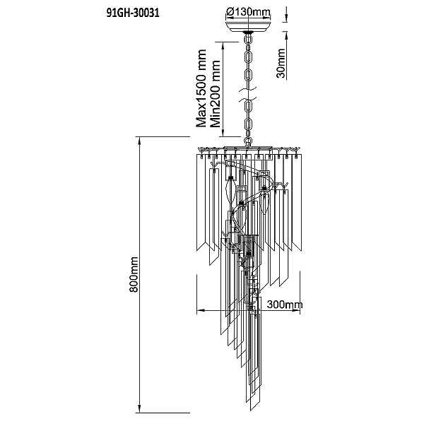 Подвесная люстра Garda Decor 91GH-30031