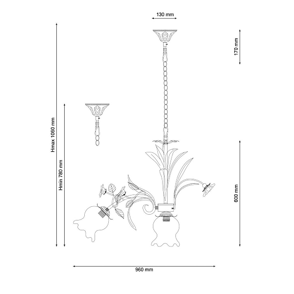 Подвесная люстра Lucia Tucci Fiori Di Rose 184.8.1