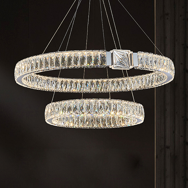 Подвесная люстра Delight Collection D8010P/2R/D800+600 silver