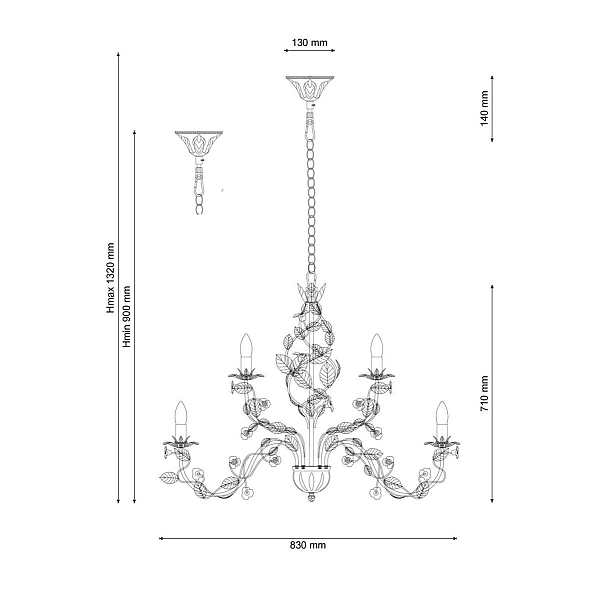 Подвесная люстра Lucia Tucci Fiori Di Rose 185.10.5