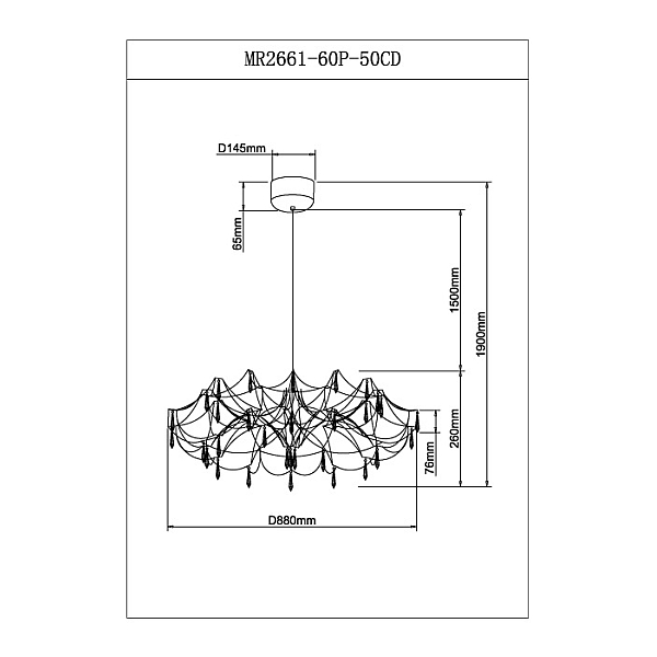 Подвесная люстра Myfar Ersilia MR2661-60P-50CD