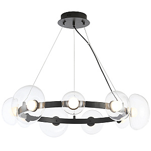 Подвесная люстра Crystal Lux BOSQUE SP9 BLACK/TRANSPARENT