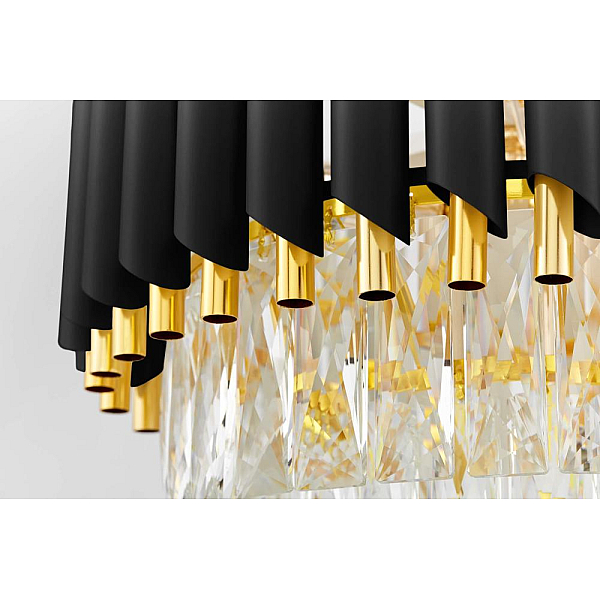Подвесная люстра Lumina Deco Funneli LDP 6003-550 BK+F.GD