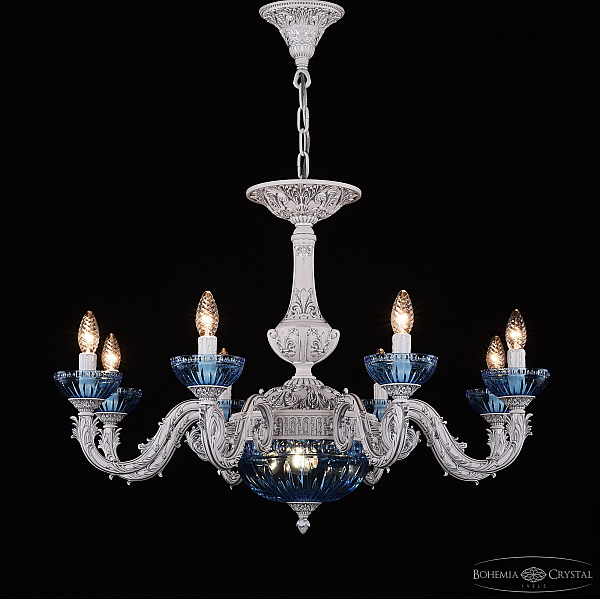 Подвесная люстра Bohemia Ivele Crystal AL79101P/8/250 WMN P Aquamarine/M-1G
