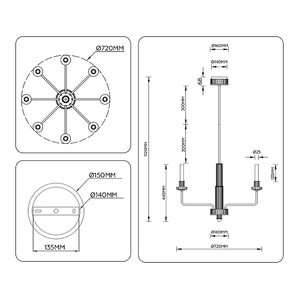 Люстра Ambrella Light HIGH LIGHT LH53126