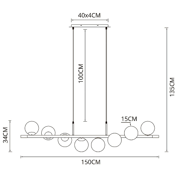 Подвесная люстра Arte Lamp Alcor A2224SP-8BK