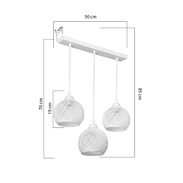 Подвесная люстра Toplight Lizbeth TL1612L-03WH