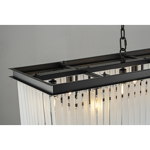 Подвесная люстра Delight Collection 1920s Odeon KR0387P-12C/P black/frost