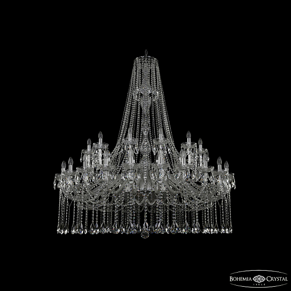 Подвесная люстра Bohemia Ivele Crystal 1413/24+12/530/h-160 Ni
