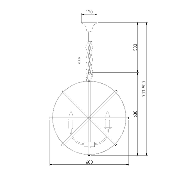 Подвесная люстра Eurosvet Santi 60139/6 хром Smart a058346