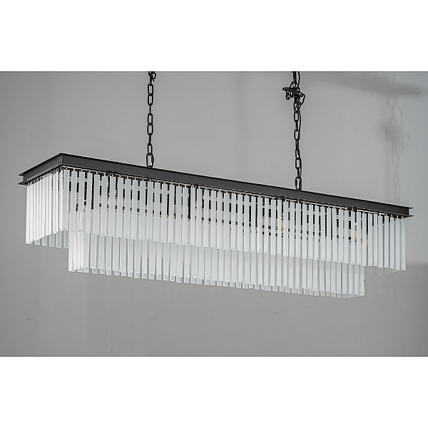 Подвесная люстра Delight Collection 1920s Odeon KR0387P-12C/P black/frost