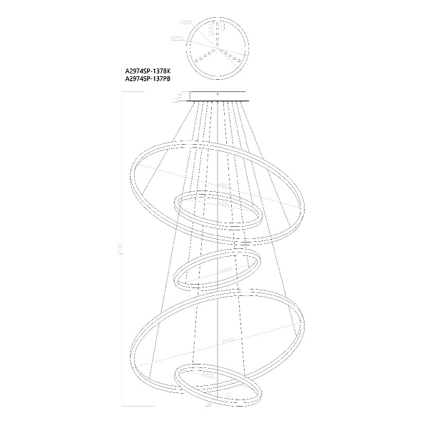 Подвесная люстра Arte Lamp ARKANE A2974SP-137PB