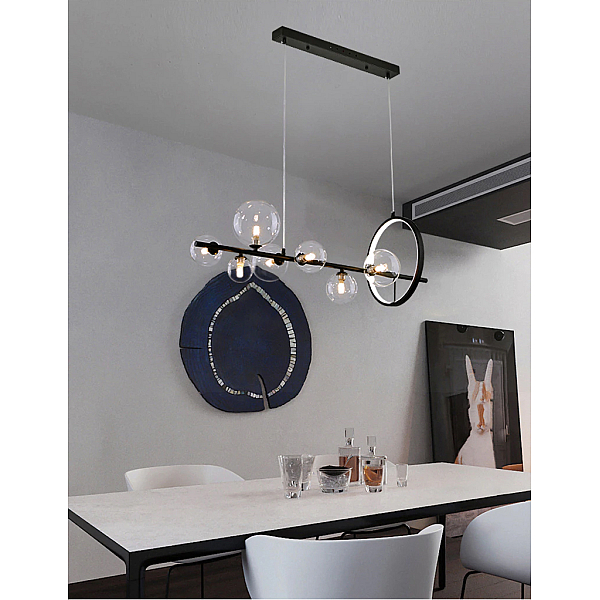 Подвесная люстра Delight Collection Art Deco Bubble KG1233P-7 black/clear