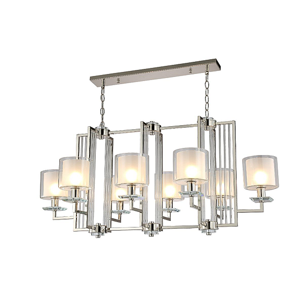 Подвесная люстра Crystal Lux Nicolas SP8 L1000 Nickel/White