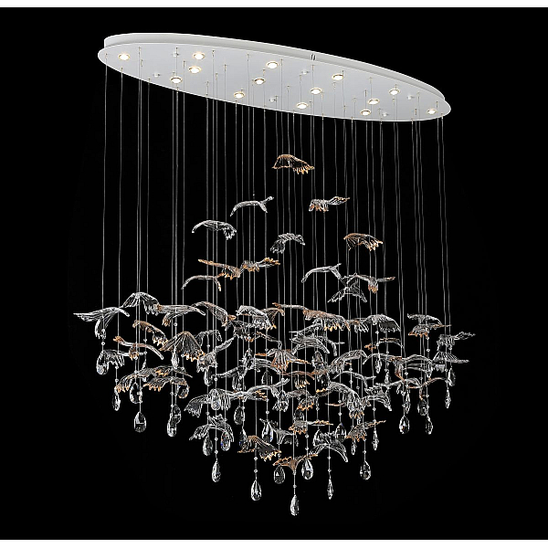 Подвесная люстра Newport 8220/140 С oval chrome, silver glass М0071480