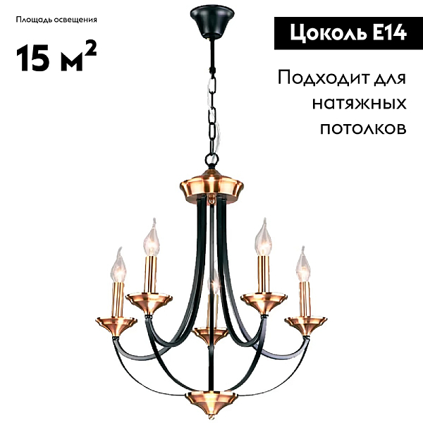 Подвесная люстра Eurosvet 60098/5 черный