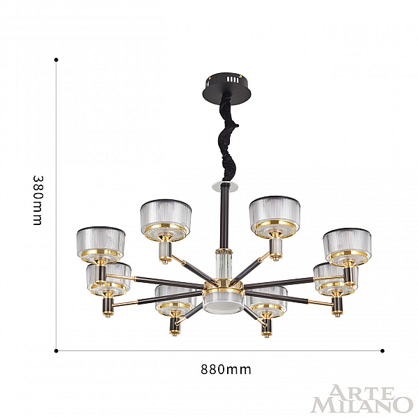 Подвесная люстра Arte Milano Neapolis 276210/8 BK/GD