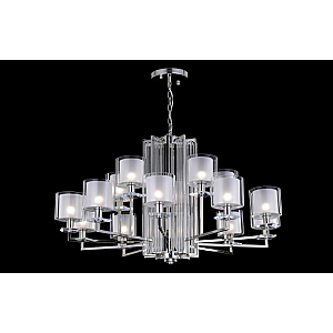 Подвесная люстра Crystal Lux Nicolas NICOLAS SP-PL10+5 NICKEL/WHITE
