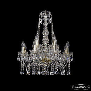 Подвесная люстра Bohemia Ivele Crystal 1413/8+4/200/h-66 G