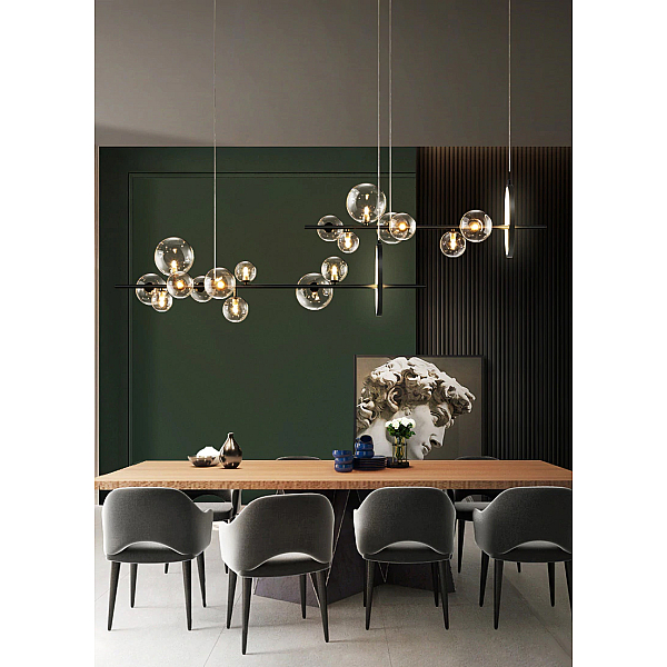 Подвесная люстра Delight Collection Art Deco Bubble KG1233P-7 black/clear