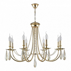 Подвесная люстра Crystal Lux Victoria SP8 Gold/Amber