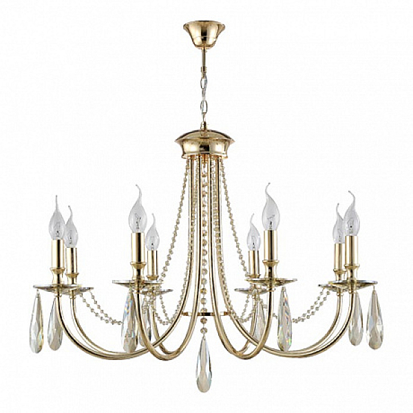 Подвесная люстра Crystal Lux Victoria SP8 Gold/Amber
