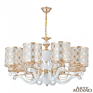 Подвесная люстра Arte Milano Florentia-3097 303097/8 Wh/Gd