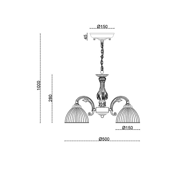 Подвесная люстра Myfar Ines MR2711-5CP