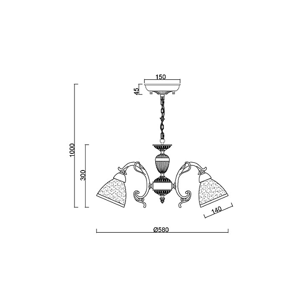 Подвесная люстра Myfar Amelie MR2761-5CP