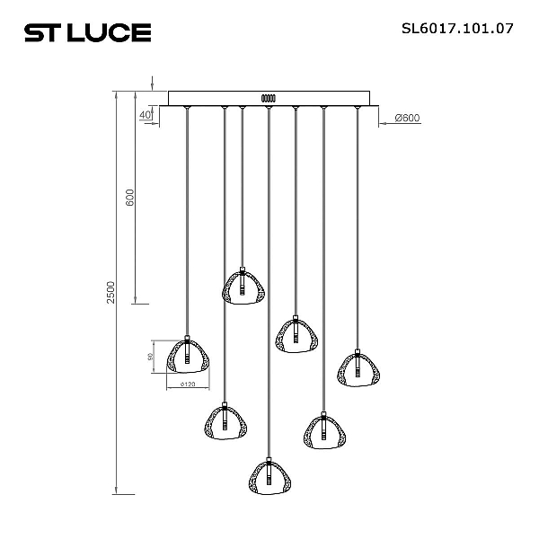 Подвесная светодиодная люстра ST Luce Waterfall SL6017.101.07
