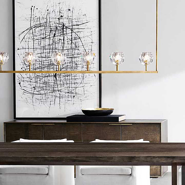 Подвесная люстра Imperium Loft Rh Boule De Cristal Linear Chandelier 6 Nickel 240203-22